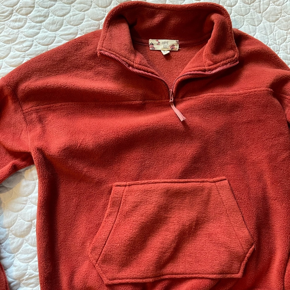 Burnt orange quarter zip
